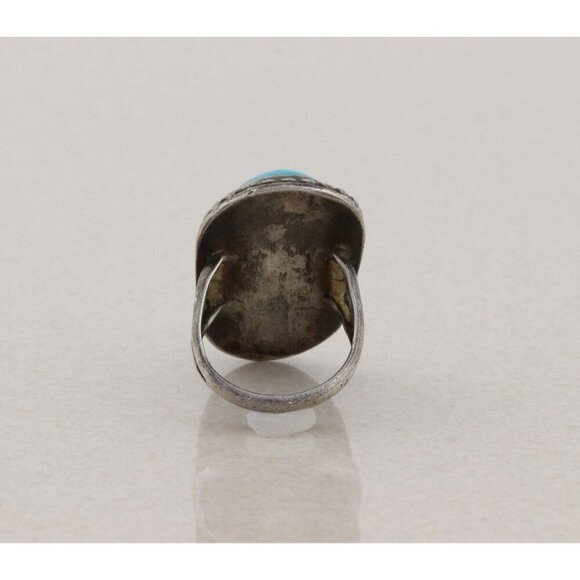 Sterling Silver Natural Turquoise Ring Size 5 - Picture 6 of 7